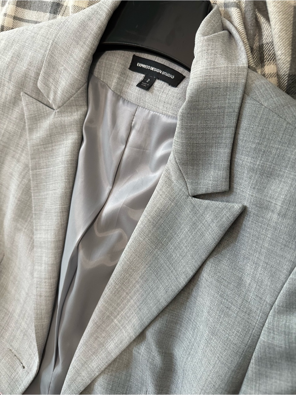 Express Design Studio Gray Blazer Jacket - Picture 3 of 6